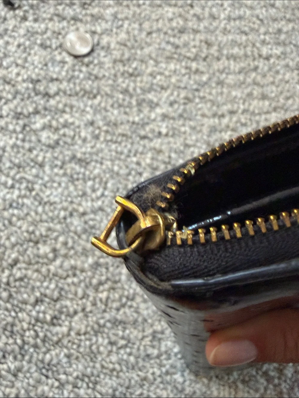 Marc By Marc Jacobs Black Textured Zip Wallet with Logo Plaque